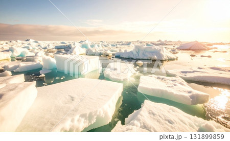 白銀の世界に広がる幻想的な流氷の光景2 131899859