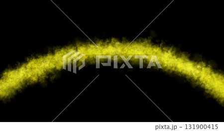 Yellow arc of smoke, fog or steam on transparent background mockup template for special effects and compositions Yellow arc of smoke, fog or steam on transparent background mockup template for special effects and compositions 131900415