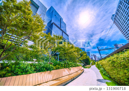 日本の東京都市景観　ブルーフロント芝浦やハロなどを望む 131900718