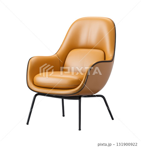 Stylish cozy leather chair with sleek design and modern accents for contemporary living spaces and comfort 131900922