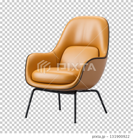 Stylish cozy leather chair with sleek design and modern accents for contemporary living spaces and comfort 131900922