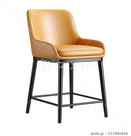 Modern Counter Stool with Soft Leather Seat for Stylish Home Bar or Kitchen Interior Design 131900936