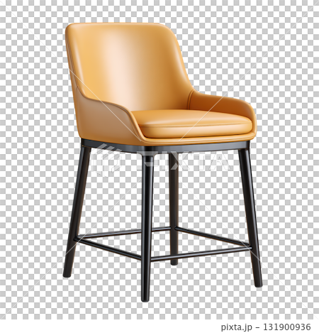 Modern Counter Stool with Soft Leather Seat for Stylish Home Bar or Kitchen Interior Design 131900936