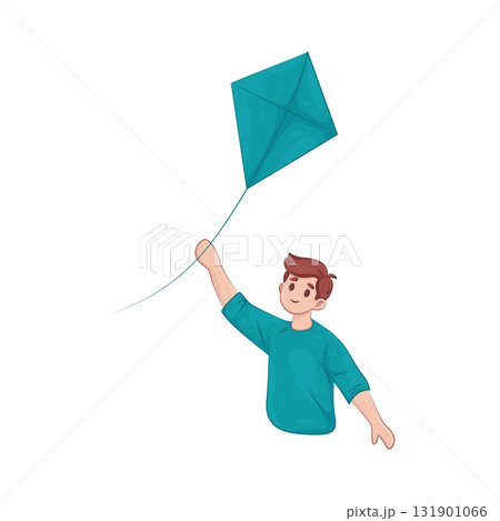 Illustration of father flying kite  131901066