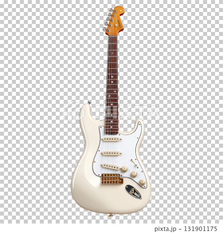 Classic electric guitar with a cream finish, six strings, and traditional design showcasing craftsmanship and style 131901175