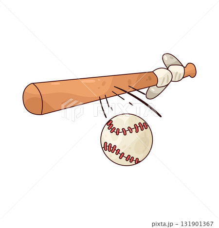 illustration of Baseball bat and ball 131901367