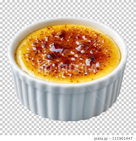 Creamy Vanilla Bean Creme Brulee with Golden Caramelized Sugar Top and Vanilla Seed Speckles Creamy Vanilla Bean Creme Brulee with Golden Caramelized Sugar Top and Vanilla Seed Speckles 131901447