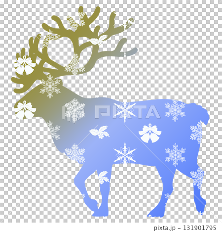 トナカイと雪の結晶のイラスト 131901795