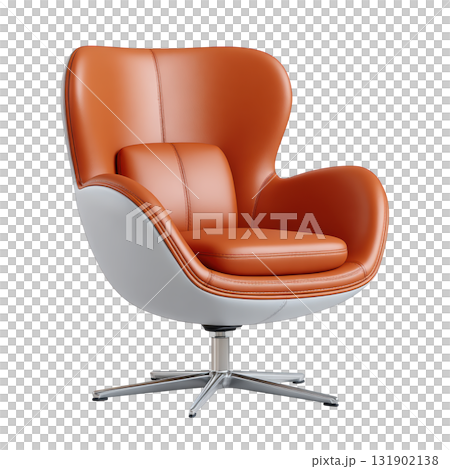 Elegant Swivel Chair in Warm Orange and Sleek Silver Base for Modern Interior Design and Stylish Decor Elegant Swivel Chair in Warm Orange and Sleek Silver Base for Modern Interior Design and Stylish Decor 131902138