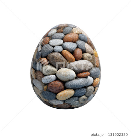Realistic Stone Sculpture of Smooth Pebbles in an Intricate Arrangement Enhanced with Natural Lighting Realistic Stone Sculpture of Smooth Pebbles in an Intricate Arrangement Enhanced with Natural Lighting 131902320