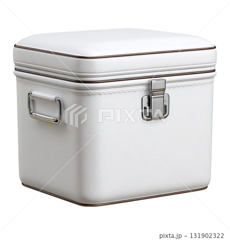 Elegant White Storage Box with Metal Closure and Soft Cushioning Ideal for Organization and Decor 131902322