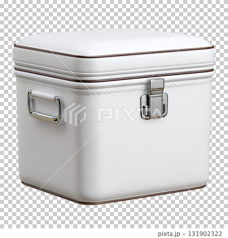 Elegant White Storage Box with Metal Closure and Soft Cushioning Ideal for Organization and Decor 131902322