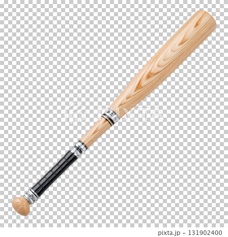 Wooden Baseball Bat Isolated on White Background for Sports Equipment and Athletic Activities 131902400
