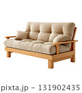 Comfortable futon sofa with wooden frame and soft fabric upholstery perfect for modern living spaces 131902435