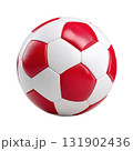 Bright Red and White Handball Ball Isolated on White Background Perfect for Sports and Athletic Themes 131902436