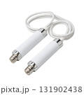 White Jump Rope with Metallic Handles for Fitness, Exercise, and Speed Training in Gym Environment 131902438