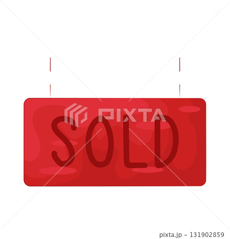 Illustration of sold sign Illustration of sold sign 131902859