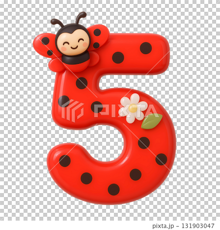 3D ladybug number five 131903047