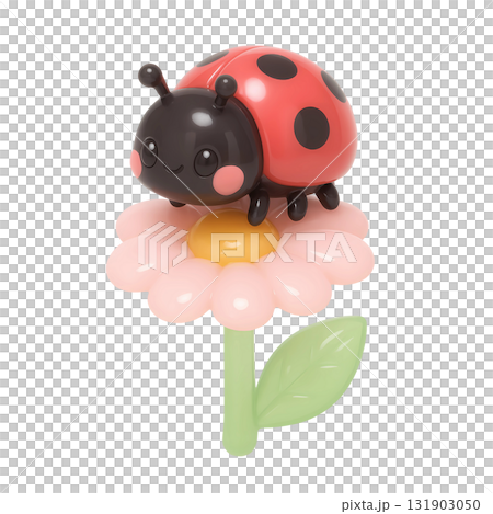 Cute ladybug with Daisy flower 131903050