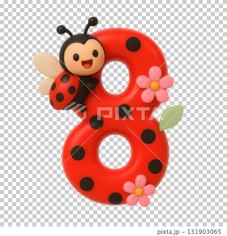 3D ladybug number eight 3D ladybug number eight 131903065
