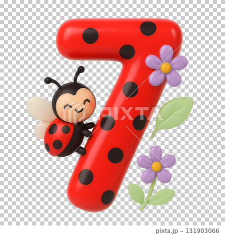 3D ladybug number seven 131903066