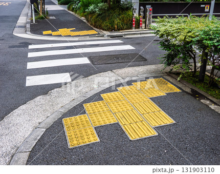 横断歩道手前の点字ブロック設置例 横断歩道手前の点字ブロック設置例 131903110