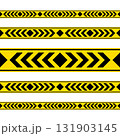 Yellow black seamless police tape for warning of danger zones, warning tapes 131903145