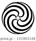 Concentric spirals forming dynamic black and white geometric illusion, Spiral Pattern with Geometric 131903148