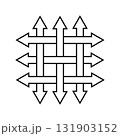 Symmetrical Grid Arrows Pointing in Multiple Directions, arrows arranged in grid pattern with 131903152