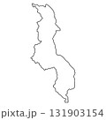 Malawi Country Outline Map border, Geographic region silhouette Malawi 131903154
