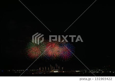 袋井市のふくろい遠州の花火の風景(静岡県) 131903422