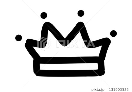 Hand-drawn doodle crown icon simple cute sketch symbol of royalty, success, pride, achievement, isolated on white background for design and decoration use. 131903523
