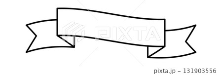 Ribbon Banner Line Art icon. Vector illustration 131903556