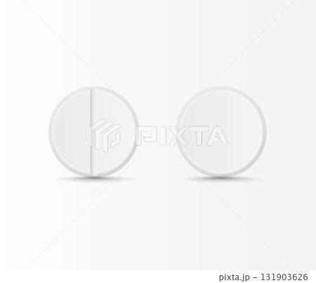 Set of 3D realistic pills and tablets isolated on white background. Perfect for healthcare, pharmacy, medicine, supplements, medical design, and wellness projects. 131903626