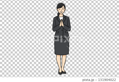 女商人鼓掌慶祝（全身，簡單的顏色） 131904022