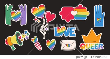 Pride month sticker set 131904068