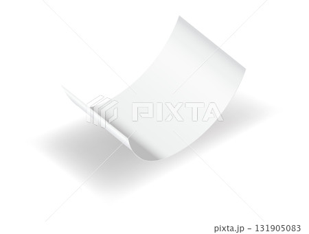 Blank payment check and receipts with shadow. Curved financial paper, purchase invoice. Buying, bill or calculate pay. Receipt the seller form Blank payment check and receipts with shadow. Curved financial paper, purchase invoice. Buying, bill or calculate pay. Receipt the seller form 131905083