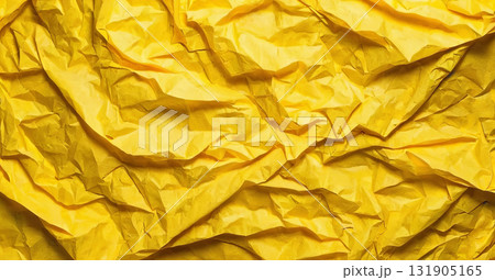 Yellow background made of crumpled paper 131905165