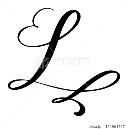 Vector calligraphy hand drawn letter L icon logo. Script font. style Handwritten brush Vector calligraphy hand drawn letter L icon logo. Script font. style Handwritten brush 131905827