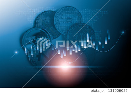 Modern way of exchange. Bitcoin is convenient payment in global economy market. Virtual digital currency and financial investment trade concept. Abstract cryptocurrency with gold bitcoin background. Modern way of exchange. Bitcoin is convenient payment in global economy market. Virtual digital currency and financial investment trade concept. Abstract cryptocurrency with gold bitcoin background. 131906025