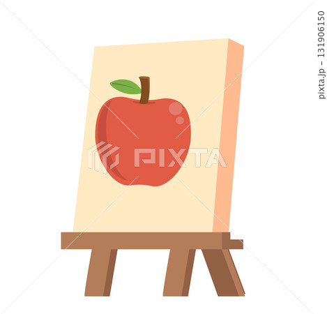 Illustration of an Apple on an Easel 131906150