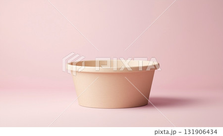 compostable brown paper bowl empty label brand for mockup 131906434