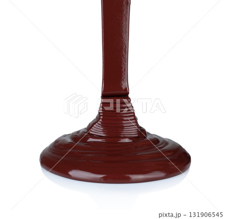 Pouring chocolate isolated on transparent background 131906545