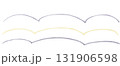 黄色と紫のシンプルな手描きあしらい曲線のフレーム 131906598