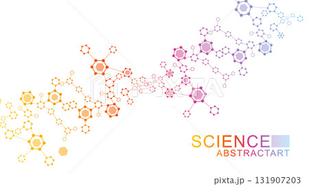 Structure molecule and communication Dna, atom, neurons. Science concept for your design. Connected lines with dots. Medical, technology, chemistry, science background. illustration. Structure molecule and communication Dna, atom, neurons. Science concept for your design. Connected lines with dots. Medical, technology, chemistry, science background. illustration. 131907203
