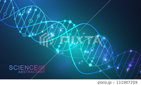 Molecular structure DNA, atom, neurons. Medical, technology, chemistry, science background. Science concept for your design. Connected lines with dots. Vector illustration. Molecular structure DNA, atom, neurons. Medical, technology, chemistry, science background. Science concept for your design. Connected lines with dots. Vector illustration. 131907209