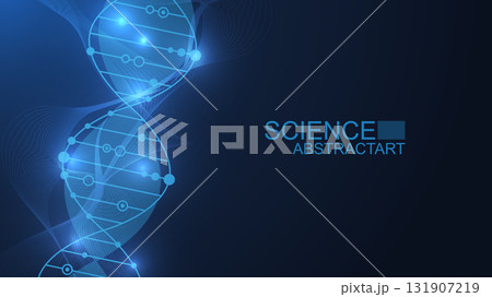 Molecular structure DNA, atom, neurons. Medical, technology, chemistry, science background. Science concept for your design. Connected lines with dots. Vector illustration. 131907219