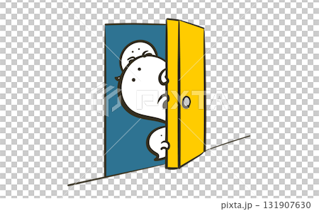 鬼魂透過門偷看的插圖 131907630