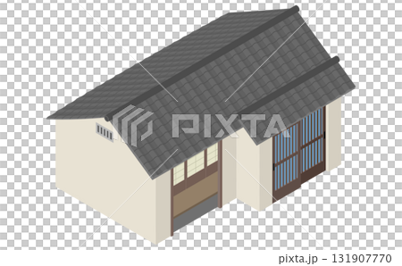 Isometric illustration: Japanese-style single-story house Isometric illustration: Japanese-style single-story house 131907770