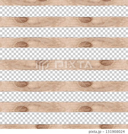 Seamless striped pattern. Brown watercolor stripes imitating the cut of light wood. A simple and straightforward print for pillows, tablecloths, and other fabrics. Contemporary style 131908024